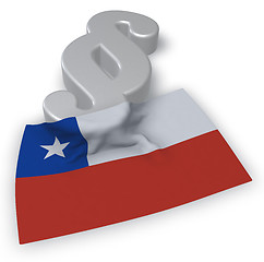 Image showing flag of chile and paragraph symbol - 3d illustration