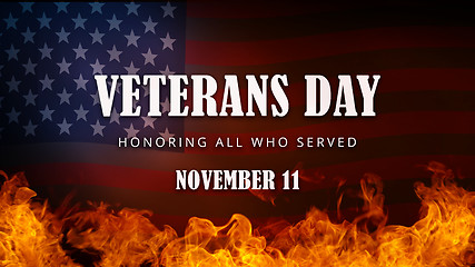 Image showing USA Veterans Day banner. Honoring all who served.