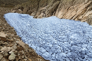 Image showing Snow residue on the slopes of the mountain