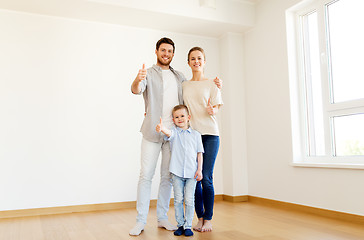 Image showing happy family with child moving to new home