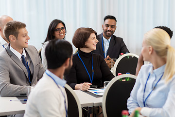 Image showing happy business team at international conference