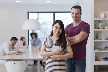 Image showing Startup Business Team At A Meeting at modern office building