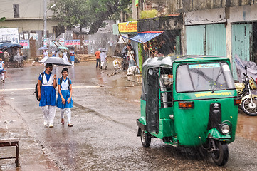 Image showing Walking in rain in Bangladesh