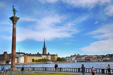 Image showing STOCKHOLM, SWEDEN - AUGUST 20, 2016: Tourists walk and visit Sto