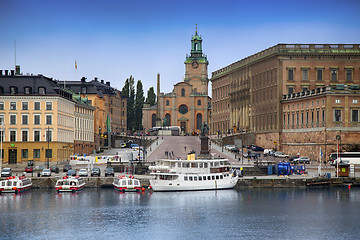 Image showing STOCKHOLM, SWEDEN - AUGUST 20, 2016: View of Gamla Stan from bri