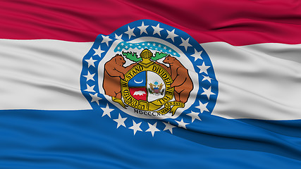 Image showing Closeup Missouri Flag, USA state