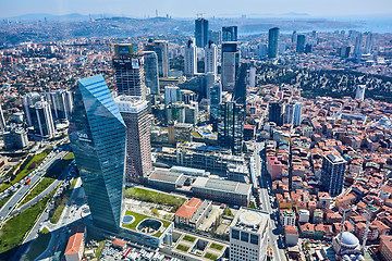 Image showing Istanbul, Turkey - 3 April, 2017: Arial view Levent Business District.