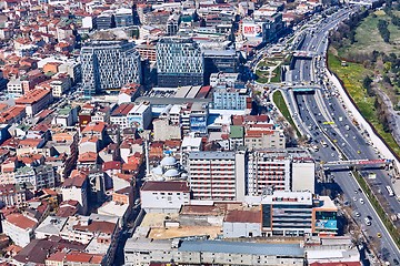 Image showing Istanbul, Turkey - April 3, 2017: Arial view the Levent Business District.