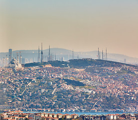 Image showing Asian part of Istanbul, the Uskudar shore, the aerial view