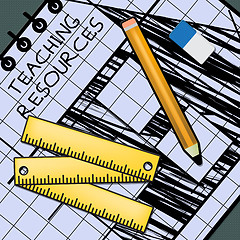 Image showing Teaching Resources Shows Classroom Materials 3d Illustration