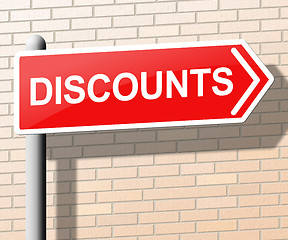 Image showing Discounts Sign Shows Sale Promo 3d Illustration