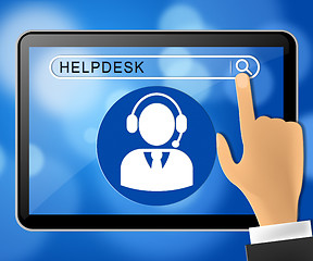 Image showing Helpdesk Online Representing Faq Advice 3d Illustration
