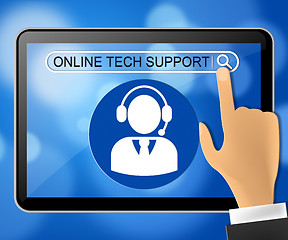 Image showing Online Tech Support Tablet Shows Help 3d Illustration