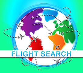 Image showing Flight Search Indicating Flights Finding 3d Illustration 