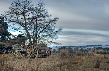 Image showing old cart in field