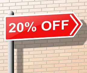 Image showing Twenty Percent Off Means Offers Discounts 3d Illustration