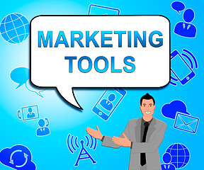 Image showing Marketing Tools Shows Promotion Apps 3d Illustration