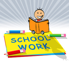 Image showing School Work Displays Lesson Assignment 3d Illustration 