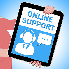 Image showing Online Support Tablet Shows Assistance 3d Illustration
