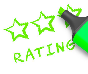 Image showing Stars Rating Means Performance Report 3d Illustration