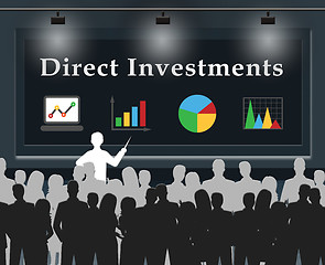 Image showing Direct Investments Means Stocks And Shares 3d Illustration