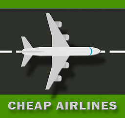 Image showing Cheap Airlines Shows Special Offer Flights 3d Illustration
