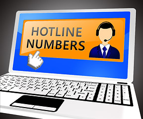 Image showing Hotline Numbers Shows Online Help 3d Illustration