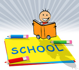 Image showing School Supplies Displays Stationery 3d Illustration