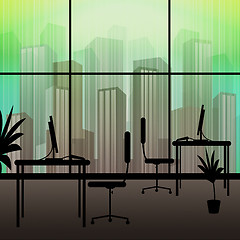Image showing Office Interior Showing Building Cityscape 3d Illustration
