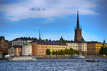 Image showing STOCKHOLM, SWEDEN - AUGUST 20, 2016: Tourists boat and View of G