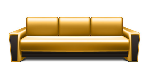 Image showing Gold leather sofa