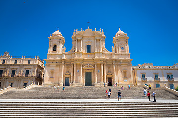 Image showing NOTO, ITALY - 21th June 2017: tourists in front of San Nicolò C