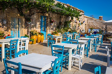 Image showing Tables in a traditional Italian Restaurant in Sicily