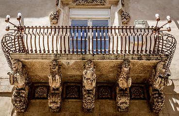 Image showing NOTO, ITALY - Detail of Baroque Balcony, 1750