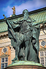 Image showing STOCKHOLM, SWEDEN - AUGUST 19, 2016: View on Statue of Gustavo E