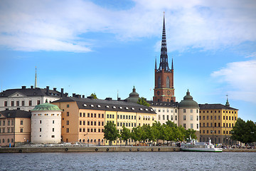 Image showing STOCKHOLM, SWEDEN - AUGUST 20, 2016: Tourists boat and View of G