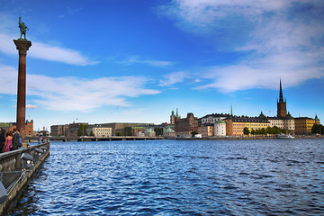 Image showing STOCKHOLM, SWEDEN - AUGUST 20, 2016: Tourists walk and visit Sto