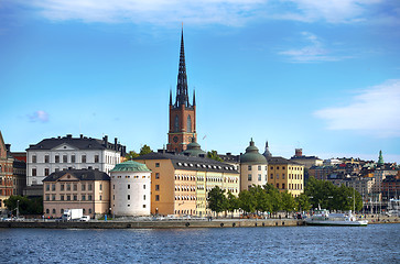 Image showing STOCKHOLM, SWEDEN - AUGUST 20, 2016: Tourists boat and View of G