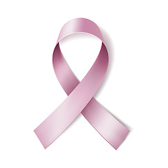 Image showing Realistic pink ribbon