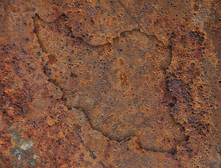 Image showing Map of Iran on rusty metal