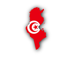 Image showing Map and flag of Tunisia