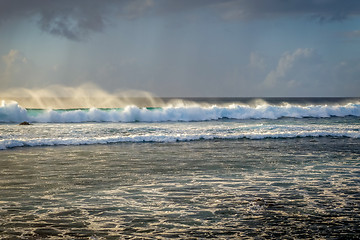 Image showing Pacific ocean at sunset on Easter Island