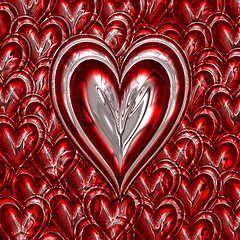 Image showing metallic love heart