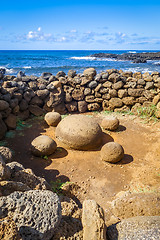 Image showing Magnetic stones, ahu Te Pito Kura, easter island