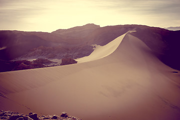 Image showing Sand dunes in Valle de la Luna, San Pedro de Atacama, Chile