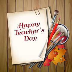 Image showing Teacher s Day vector card.