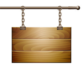 Image showing Vector wooden board sign