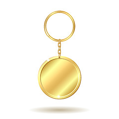 Image showing golden keychain circle shape