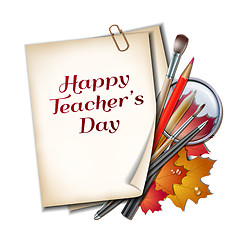 Image showing Teacher s Day vector card.