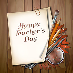 Image showing Teacher s Day vector card.